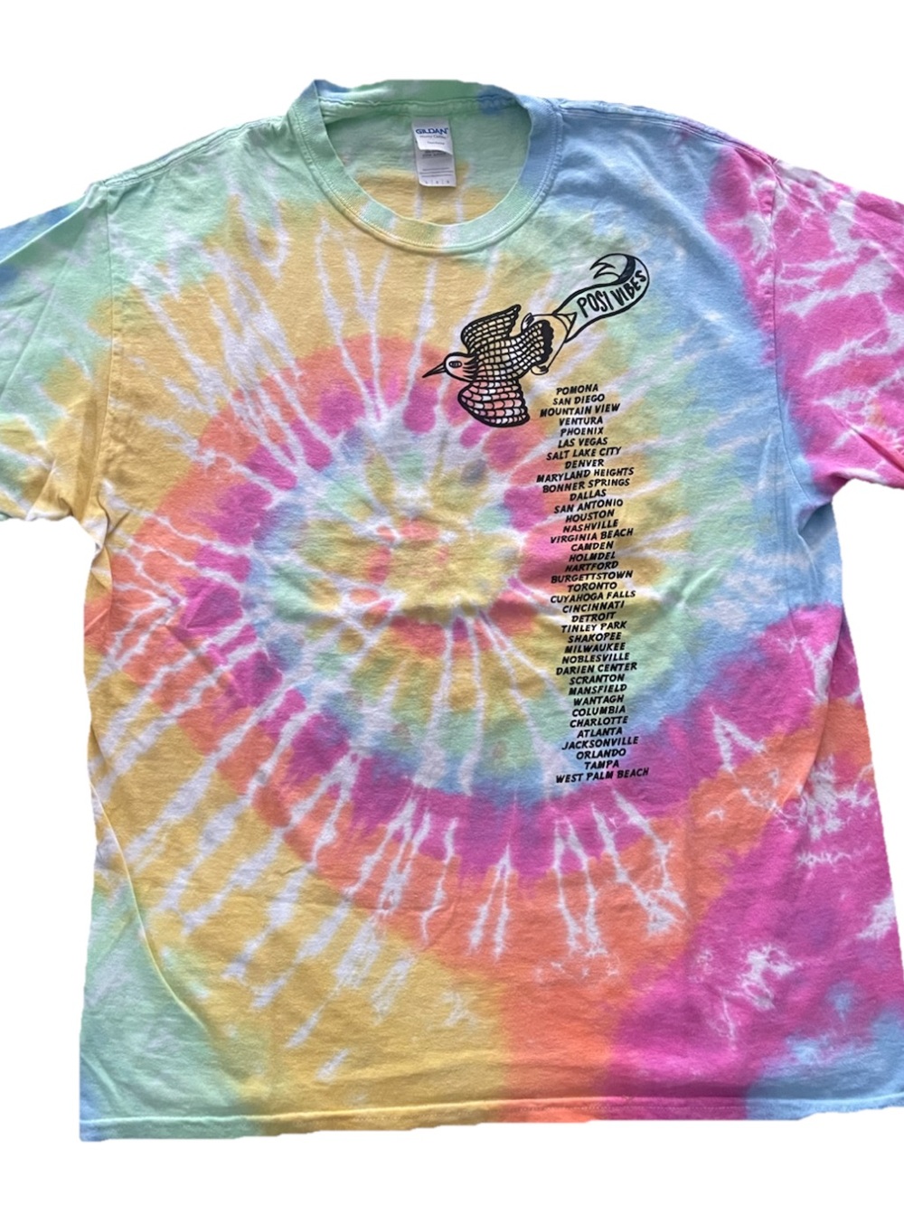 Warped Tour Final Full Cross Country 2018 Music Festival Tie Dye T-Shirt Large
